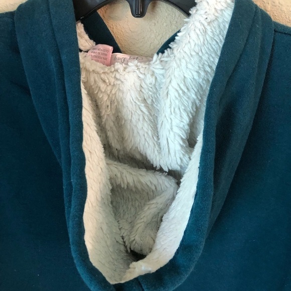 Jay Day zip up blue green jacket with fuzzy inside - Picture 3 of 6